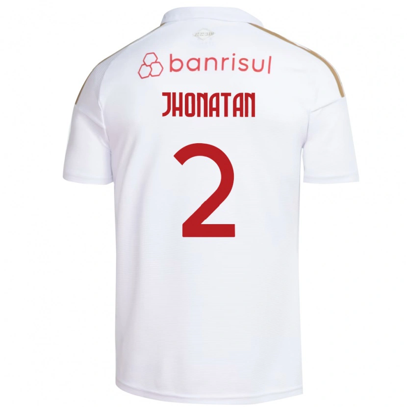 Danxen Heren Jhonatan Almeida De Souza #2 Wit Rood Uitshirt Uittenue 2026/27 T-Shirt België