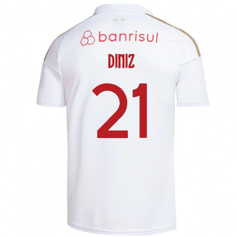 Danxen Heren Kauã Diniz #21 Wit Rood Uitshirt Uittenue 2026/27 T-Shirt België