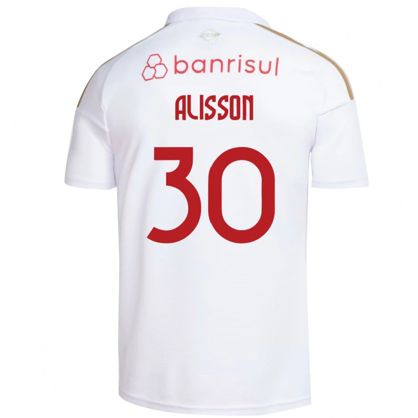 Danxen Heren Alisson Rodrigues De Melo #30 Wit Rood Uitshirt Uittenue 2026/27 T-Shirt België