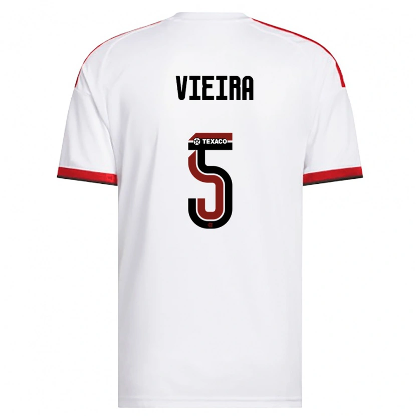 Danxen Heren Lucas Vieira #5 Wit Rood Zwart Uitshirt Uittenue 2026/27 T-Shirt België