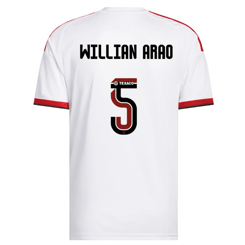 Danxen Heren Willian Arao #5 Wit Rood Zwart Uitshirt Uittenue 2026/27 T-Shirt België