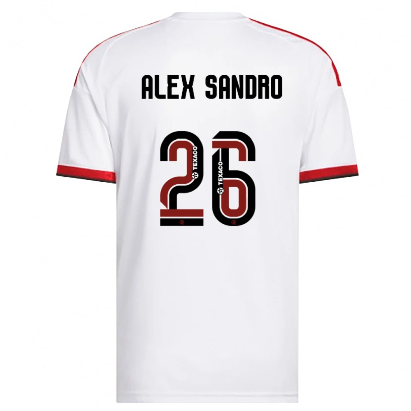 Danxen Heren Alex Sandro #26 Wit Rood Zwart Uitshirt Uittenue 2026/27 T-Shirt België