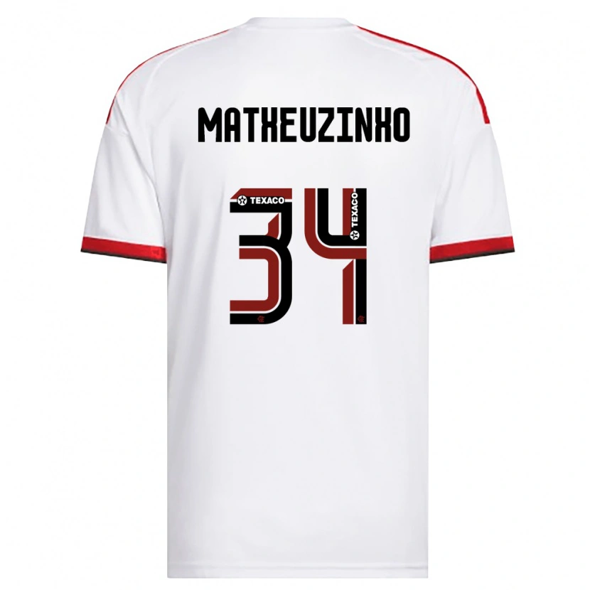 Danxen Heren Matheuzinho #34 Wit Rood Zwart Uitshirt Uittenue 2026/27 T-Shirt België