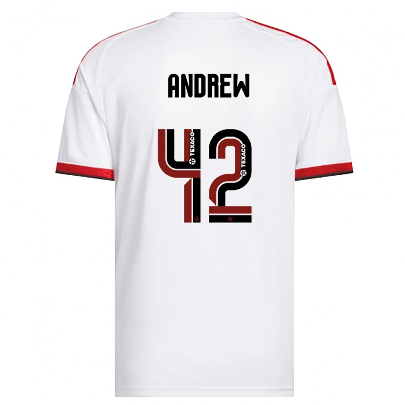 Danxen Heren Andrew Da Silva Ventura #42 Wit Rood Zwart Uitshirt Uittenue 2026/27 T-Shirt België