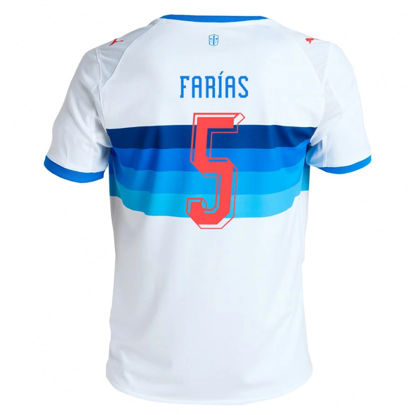 Danxen Dames Agustín Farías #5 Wit Hemelsblauw Thuisshirt Thuistenue 2026/27 T-Shirt België