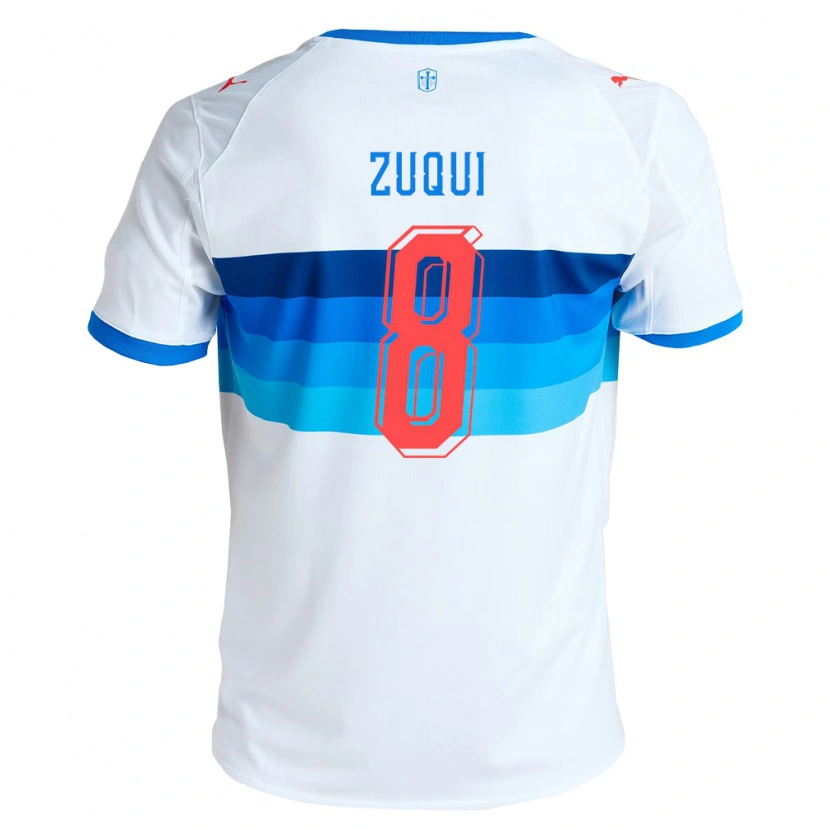 Danxen Dames Fernando Zuqui #8 Wit Hemelsblauw Thuisshirt Thuistenue 2026/27 T-Shirt België