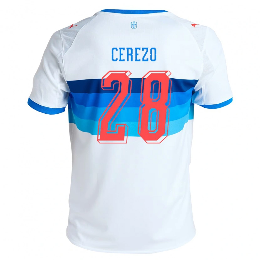 Danxen Dames Bernardo Cerezo #28 Wit Hemelsblauw Thuisshirt Thuistenue 2026/27 T-Shirt België