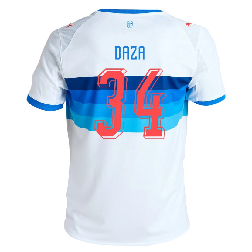Danxen Dames Francisco Daza #34 Wit Hemelsblauw Thuisshirt Thuistenue 2026/27 T-Shirt België