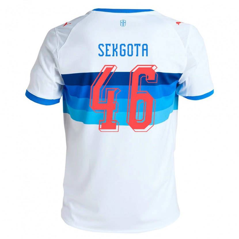 Danxen Dames Jeffrey Sekgota #46 Wit Hemelsblauw Thuisshirt Thuistenue 2026/27 T-Shirt België