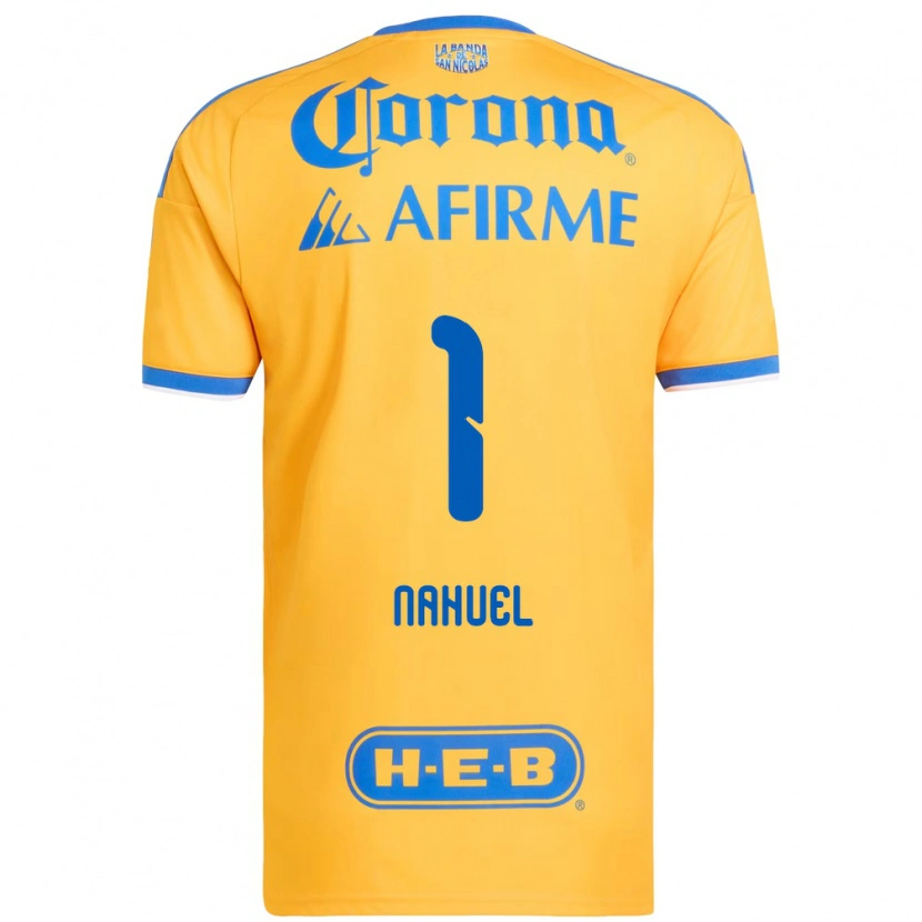 Danxen Dames Nahuel Guzmán #1 Geel Blauw Thuisshirt Thuistenue 2026/27 T-Shirt België