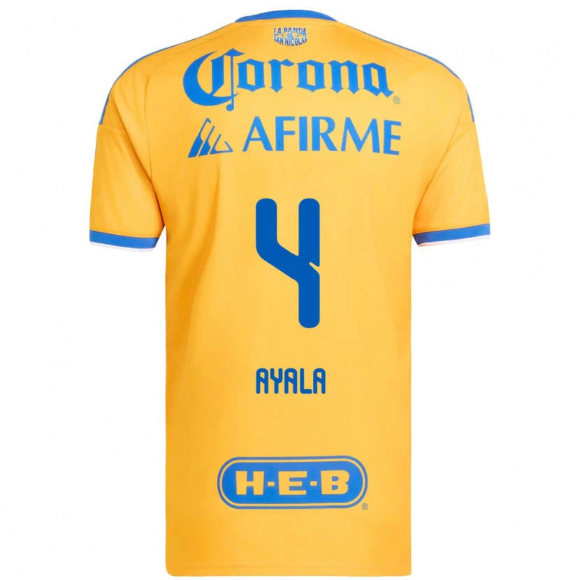Danxen Dames Hugo Ayala #4 Geel Blauw Thuisshirt Thuistenue 2026/27 T-Shirt België