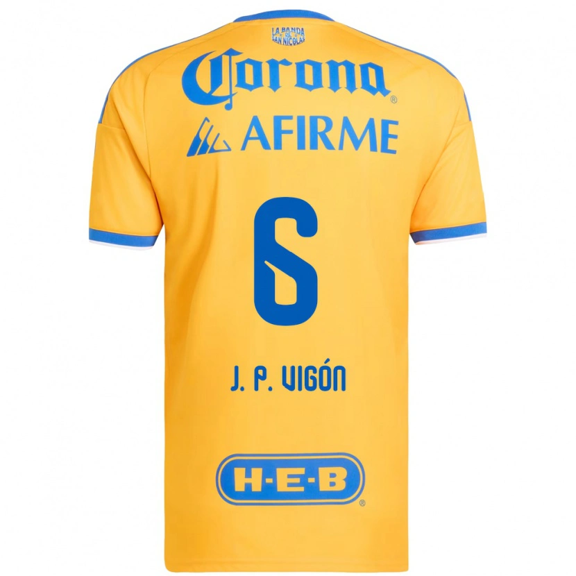 Danxen Dames Juan Pablo Vigón #6 Geel Blauw Thuisshirt Thuistenue 2026/27 T-Shirt België