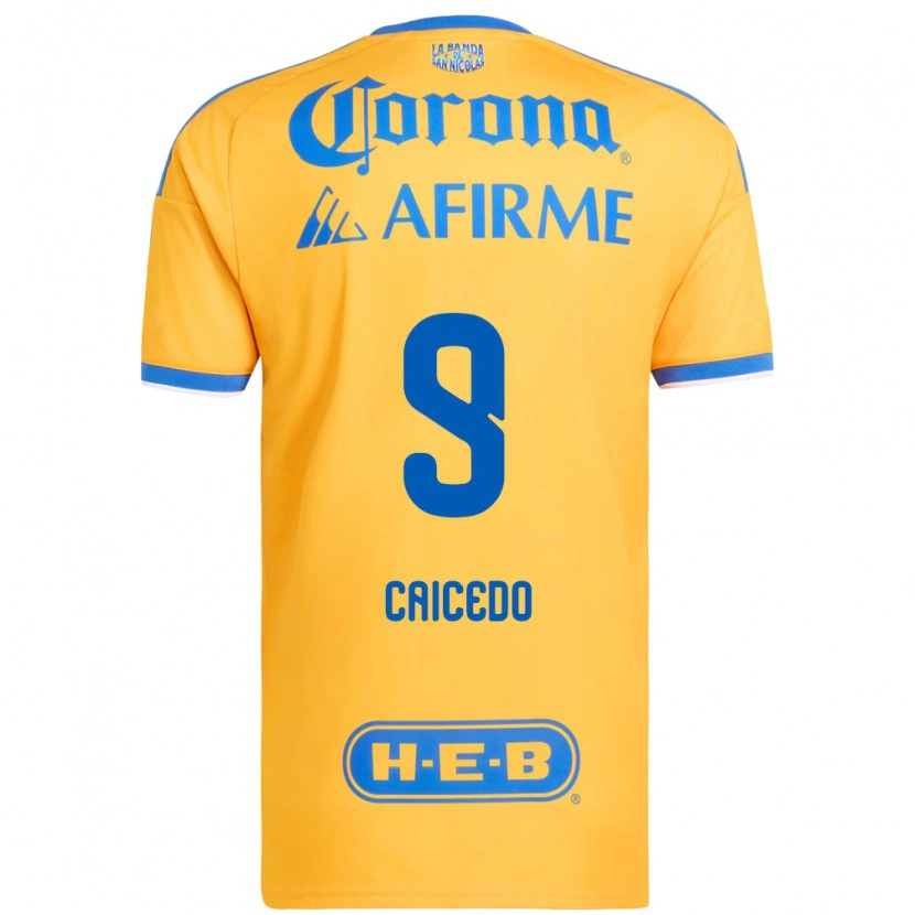 Danxen Dames Jordy Caicedo #9 Geel Blauw Thuisshirt Thuistenue 2026/27 T-Shirt België