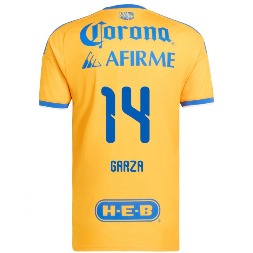 Danxen Dames Jesús Garza #14 Geel Blauw Thuisshirt Thuistenue 2026/27 T-Shirt België