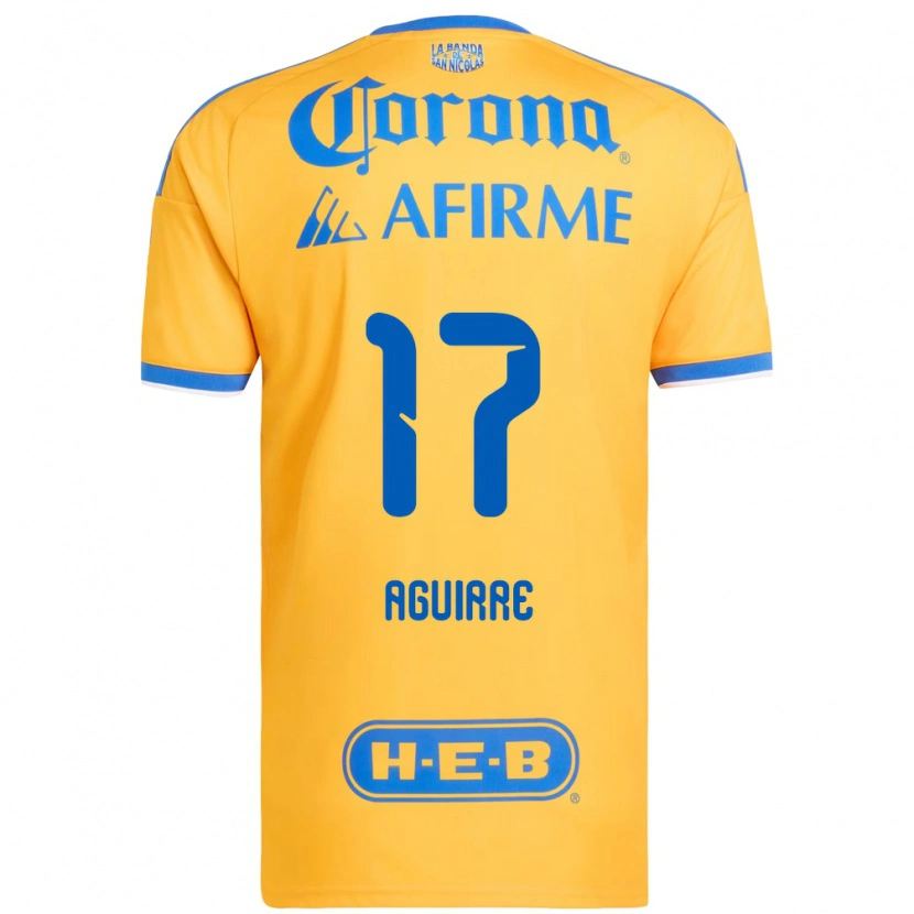 Danxen Dames Rodrigo Aguirre #17 Geel Blauw Thuisshirt Thuistenue 2026/27 T-Shirt België