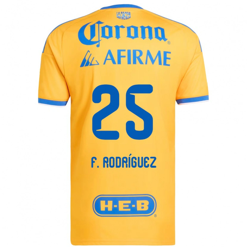 Danxen Dames Felipe Rodríguez #25 Geel Blauw Thuisshirt Thuistenue 2026/27 T-Shirt België