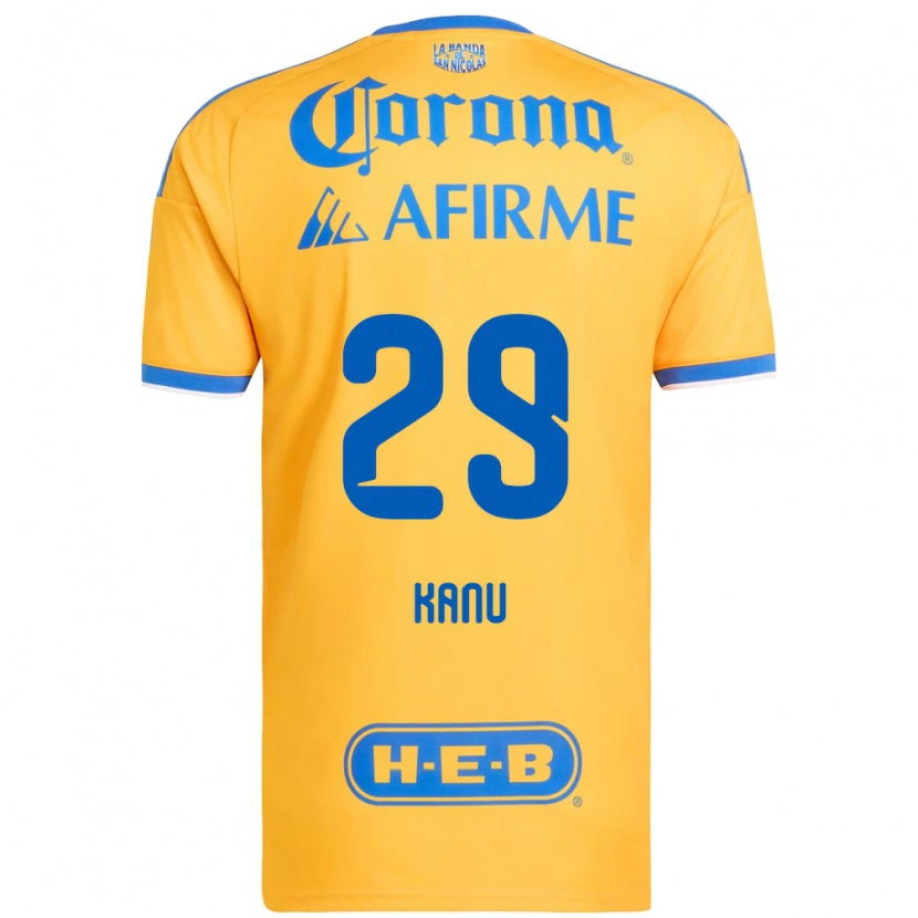 Danxen Dames Uchenna Kanu #29 Geel Blauw Thuisshirt Thuistenue 2026/27 T-Shirt België