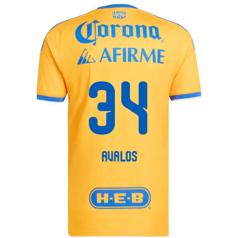 Danxen Dames Erick Avalos #34 Geel Blauw Thuisshirt Thuistenue 2026/27 T-Shirt België
