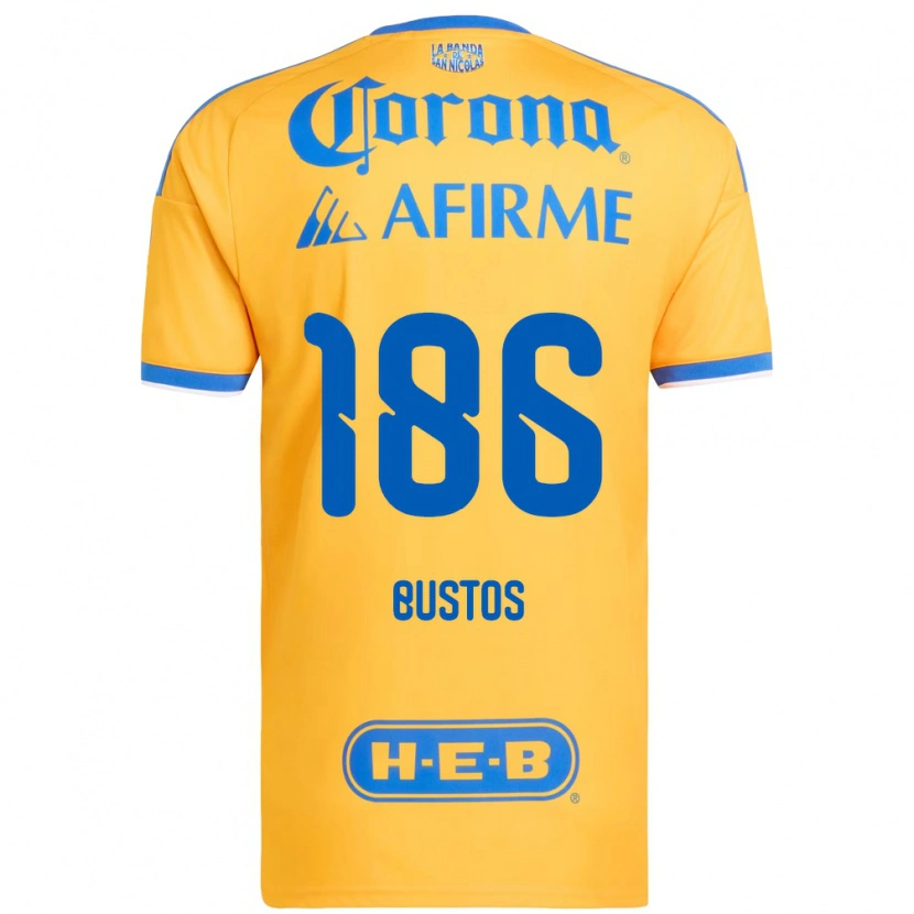 Danxen Dames Maximiliano Bustos #186 Geel Blauw Thuisshirt Thuistenue 2026/27 T-Shirt België