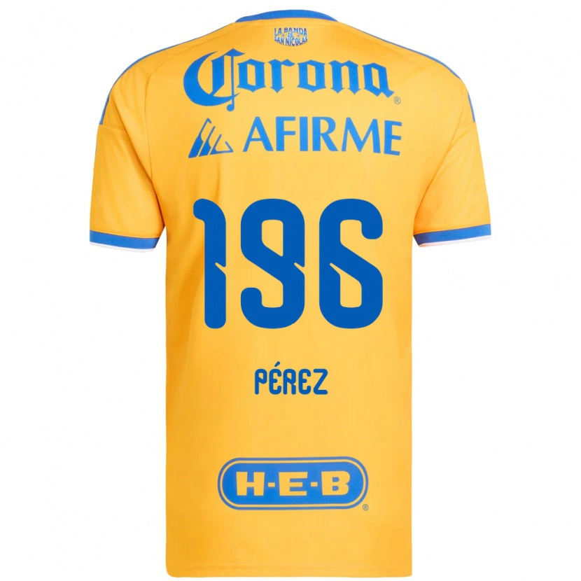 Danxen Dames Axel Pérez #196 Geel Blauw Thuisshirt Thuistenue 2026/27 T-Shirt België