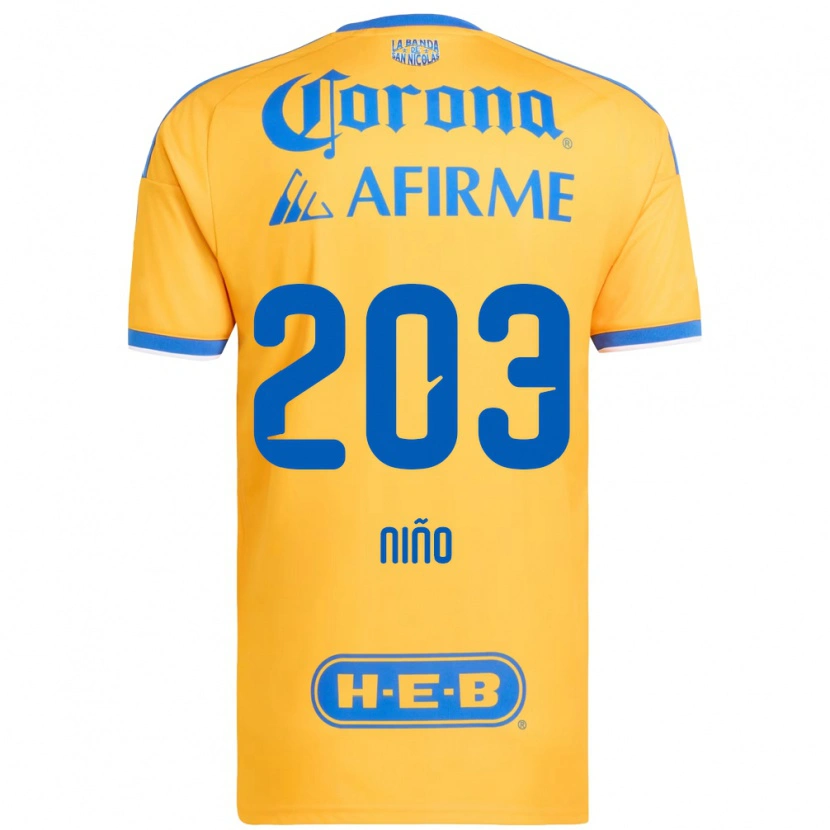 Danxen Dames Fernando Niño #203 Geel Blauw Thuisshirt Thuistenue 2026/27 T-Shirt België
