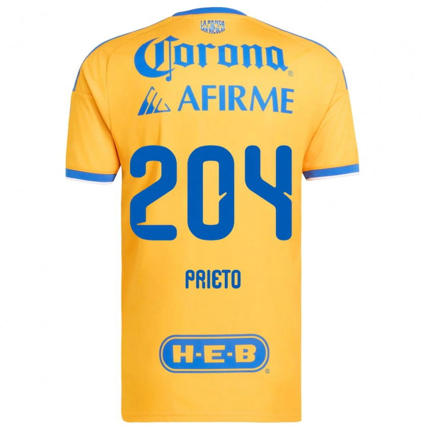 Danxen Dames Leonel Prieto #204 Geel Blauw Thuisshirt Thuistenue 2026/27 T-Shirt België