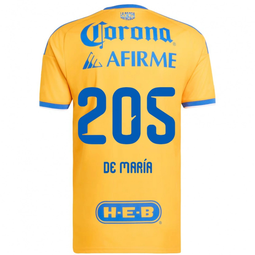 Danxen Dames Antonio De María Y Campos #205 Geel Blauw Thuisshirt Thuistenue 2026/27 T-Shirt België