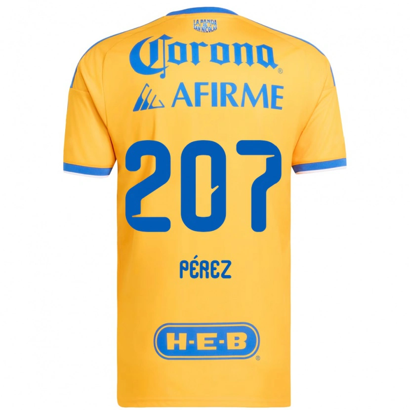 Danxen Dames Samuel Pérez #207 Geel Blauw Thuisshirt Thuistenue 2026/27 T-Shirt België