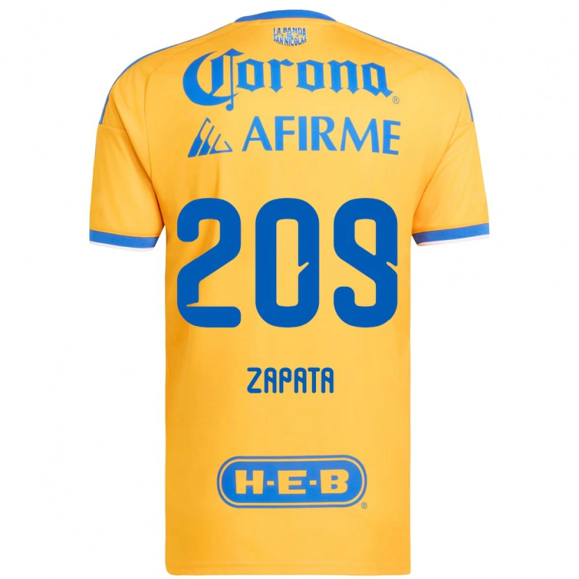Danxen Dames Jorge Zapata #209 Geel Blauw Thuisshirt Thuistenue 2026/27 T-Shirt België