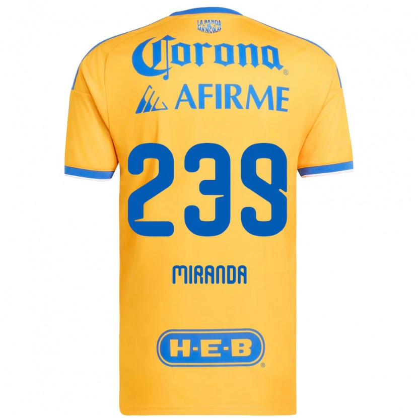 Danxen Dames Jesús Miranda #239 Geel Blauw Thuisshirt Thuistenue 2026/27 T-Shirt België