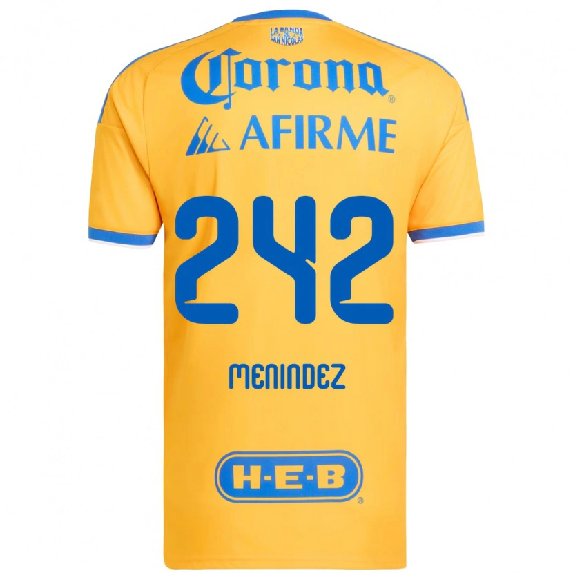 Danxen Dames Jonathan Menindez #242 Geel Blauw Thuisshirt Thuistenue 2026/27 T-Shirt België