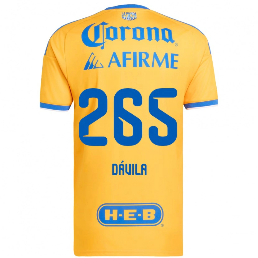 Danxen Dames Emiliano Dávila #265 Geel Blauw Thuisshirt Thuistenue 2026/27 T-Shirt België