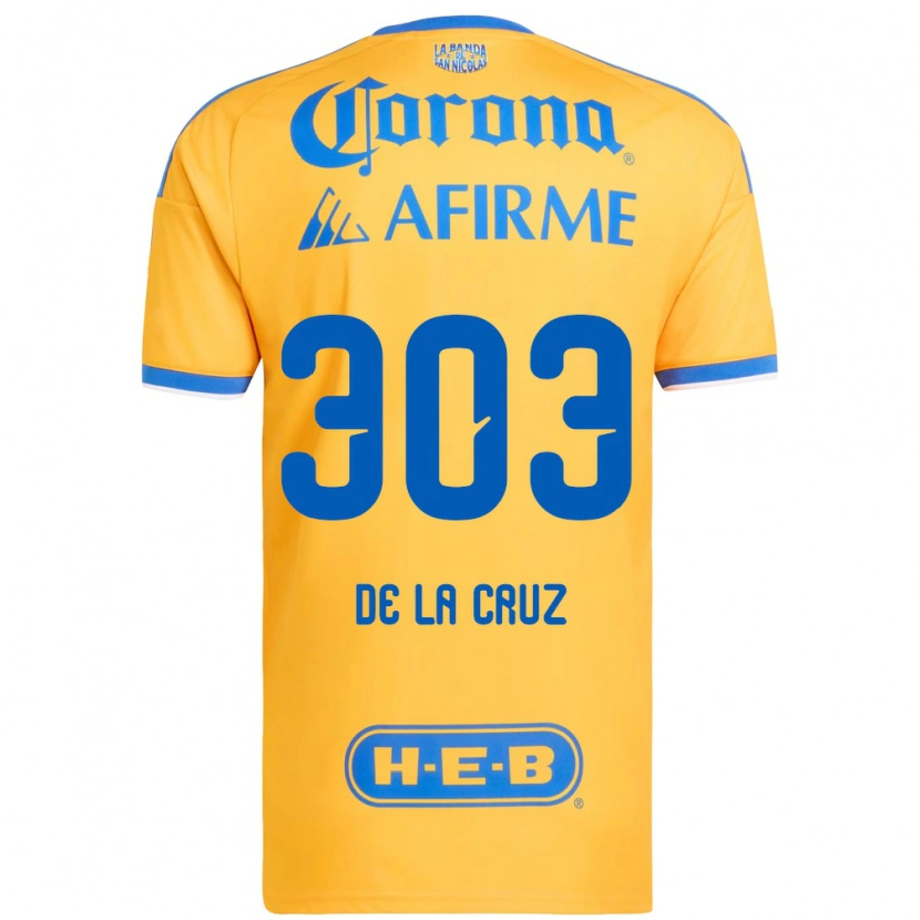 Danxen Dames Erick De La Cruz #303 Geel Blauw Thuisshirt Thuistenue 2026/27 T-Shirt België
