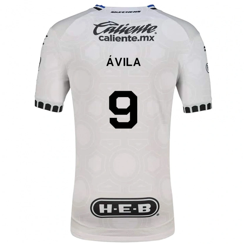 Danxen Dames Alí Ávila #9 Wit Zwart Blauw Thuisshirt Thuistenue 2026/27 T-Shirt België