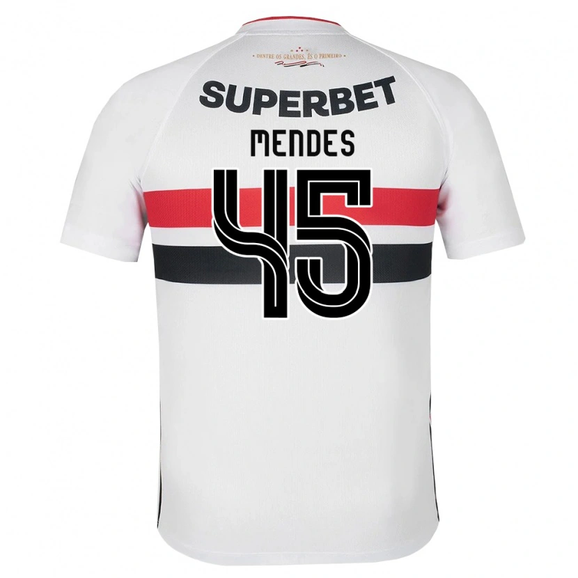 Danxen Dames Nathan Mendes #45 Wit Rood Zwart Thuisshirt Thuistenue 2026/27 T-Shirt België