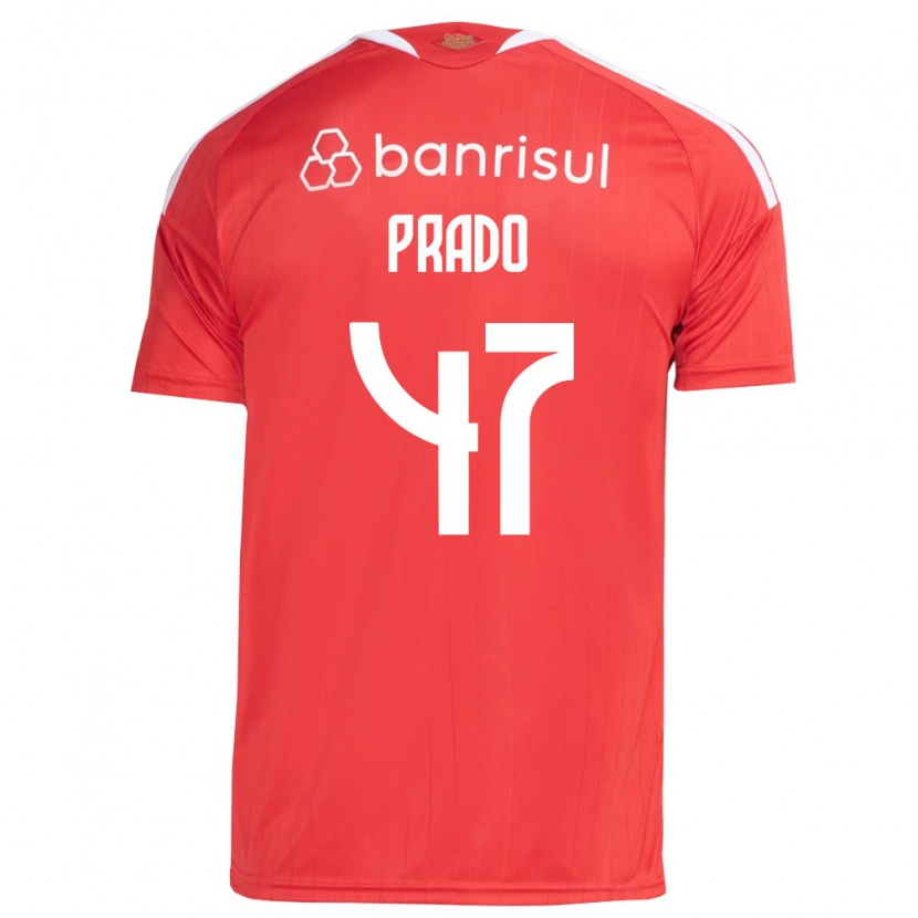 Danxen Dames Gustavo Prado #47 Rood Wit Thuisshirt Thuistenue 2026/27 T-Shirt België