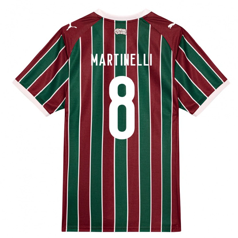 Danxen Dames Matheus Martinelli Lima #8 Groen Bordeaux Rood Wit Thuisshirt Thuistenue 2026/27 T-Shirt België