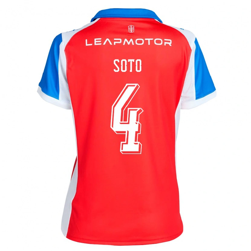 Danxen Dames Guillermo Soto #4 Rood Blauw Uitshirt Uittenue 2026/27 T-Shirt België