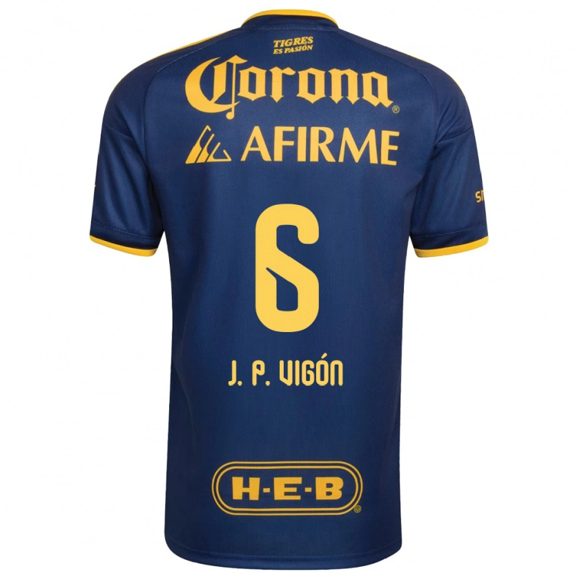 Danxen Dames Juan Pablo Vigón #6 Koninklijk Blauw Geel Uitshirt Uittenue 2026/27 T-Shirt België