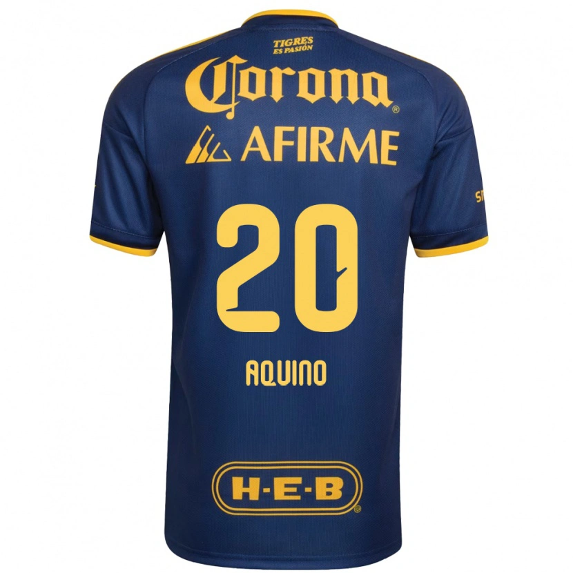 Danxen Dames Javier Aquino #20 Koninklijk Blauw Geel Uitshirt Uittenue 2026/27 T-Shirt België