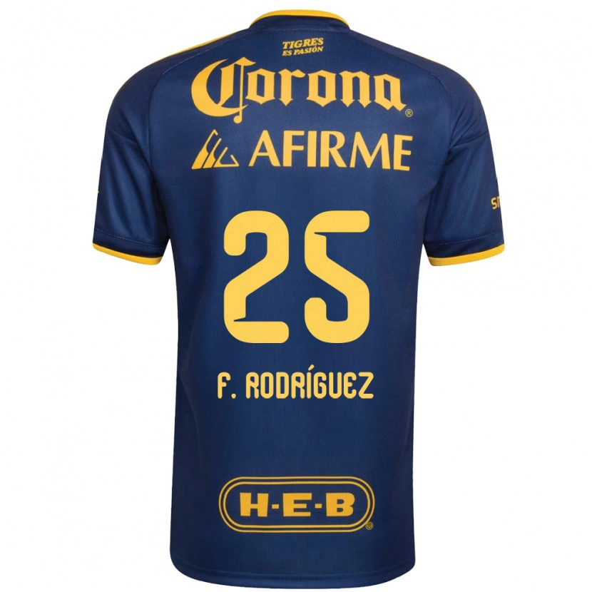 Danxen Dames Felipe Rodríguez #25 Koninklijk Blauw Geel Uitshirt Uittenue 2026/27 T-Shirt België