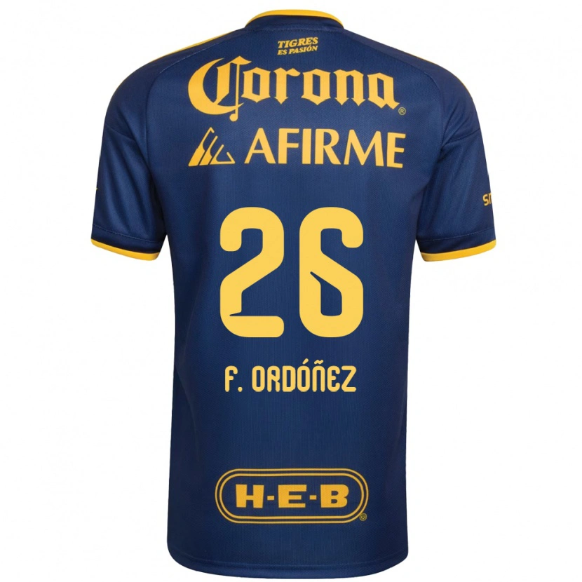 Danxen Dames Fernando Ordóñez #26 Koninklijk Blauw Geel Uitshirt Uittenue 2026/27 T-Shirt België