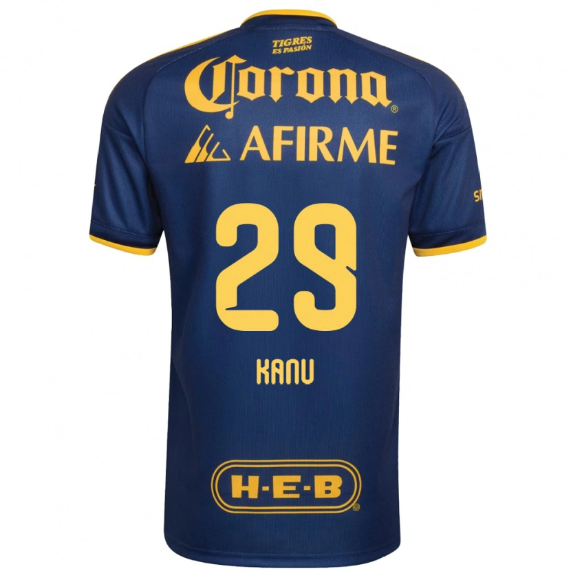 Danxen Dames Uchenna Kanu #29 Koninklijk Blauw Geel Uitshirt Uittenue 2026/27 T-Shirt België