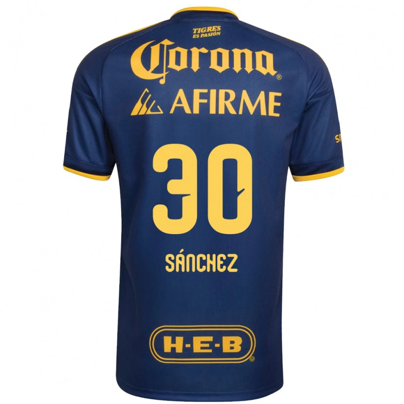 Danxen Dames Diego Sánchez #30 Koninklijk Blauw Geel Uitshirt Uittenue 2026/27 T-Shirt België