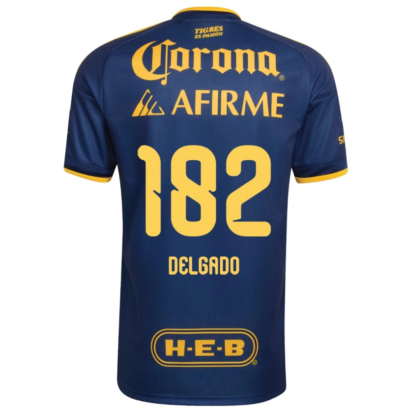 Danxen Dames Arturo Delgado #182 Koninklijk Blauw Geel Uitshirt Uittenue 2026/27 T-Shirt België