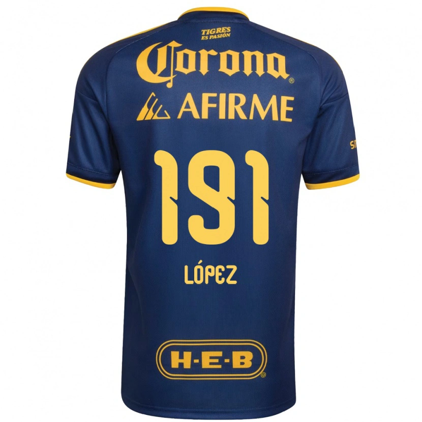 Danxen Dames Adrián López #191 Koninklijk Blauw Geel Uitshirt Uittenue 2026/27 T-Shirt België