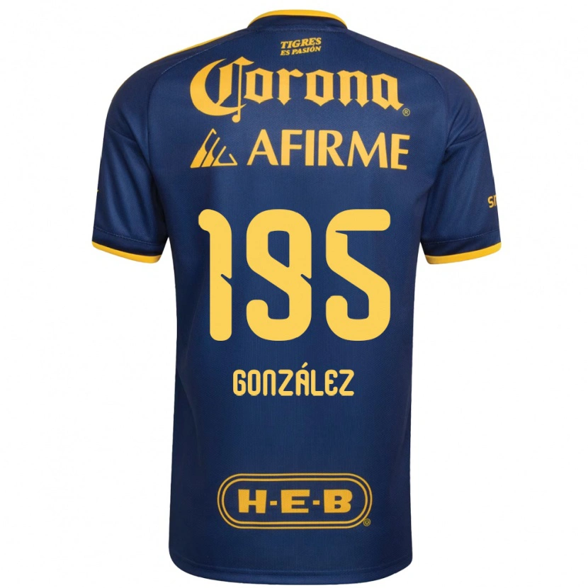 Danxen Dames Germán González #195 Koninklijk Blauw Geel Uitshirt Uittenue 2026/27 T-Shirt België