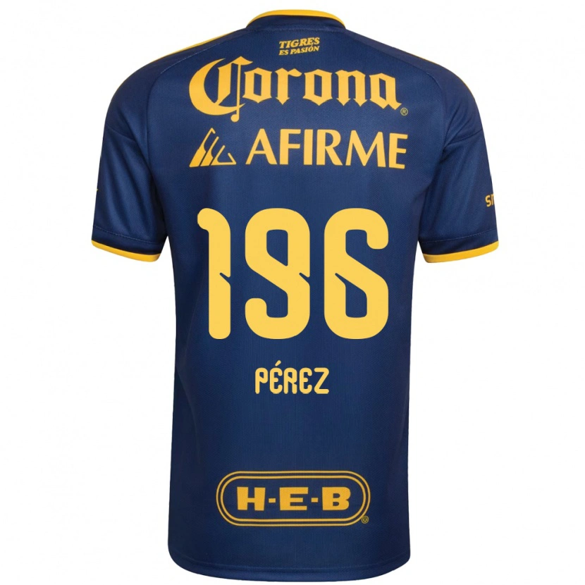 Danxen Dames Axel Pérez #196 Koninklijk Blauw Geel Uitshirt Uittenue 2026/27 T-Shirt België