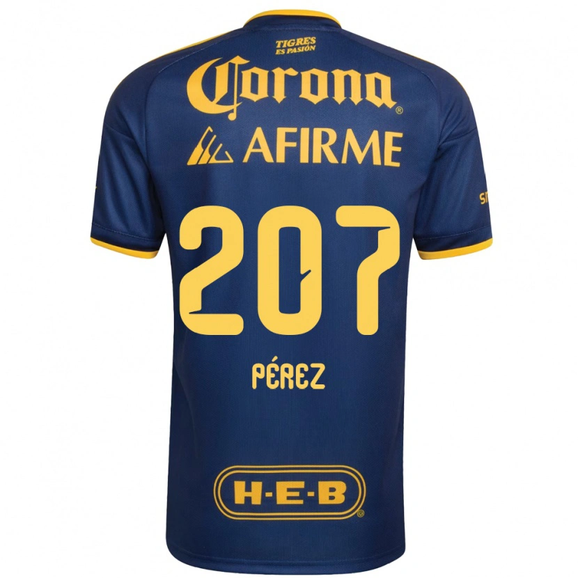 Danxen Dames Samuel Pérez #207 Koninklijk Blauw Geel Uitshirt Uittenue 2026/27 T-Shirt België