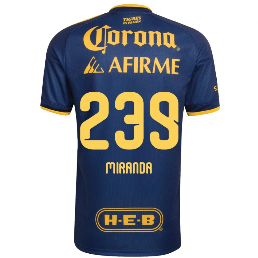 Danxen Dames Jesús Miranda #239 Koninklijk Blauw Geel Uitshirt Uittenue 2026/27 T-Shirt België